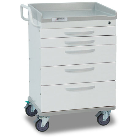 DETECTO Rescue Series General Purpose Medical Cart, 6 White Drawers RC333369WHT